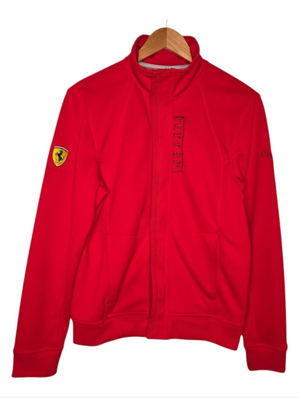 Puma Mens Red Scuderia Ferrari Italy Full Zip Racing Track Jacket Size Small
